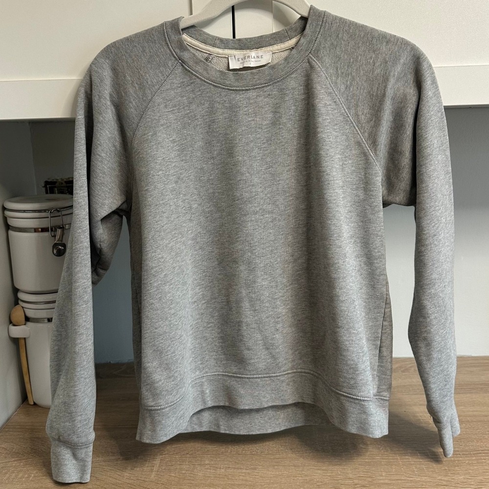 Everlane Crewneck Sweatshirt Womens Small Gray Cotton Cozy Minimalist Lounge